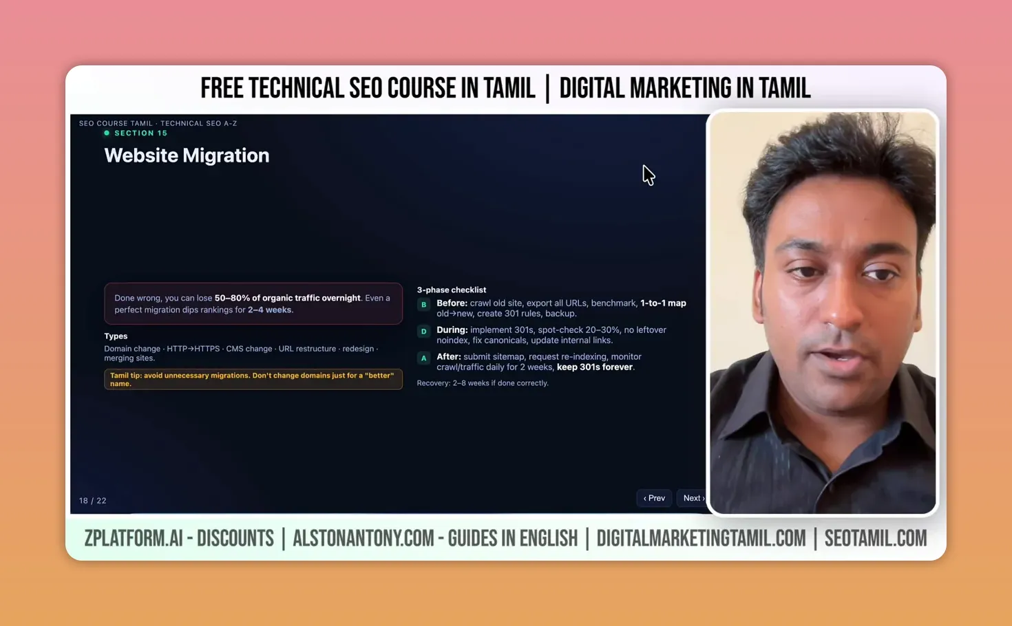 Website migration checklist in Tamil — 301 redirects, canonicals, sitemap for technical SEO